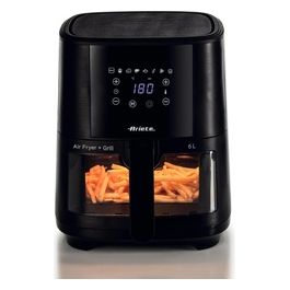 4626 Airy Fryer 6 Litri Friggitrice ad Aria 1300W 8 Programmi Preimpostati Temperatura Fino a 200° Cestello Trasparente per Controllo Cottura Nero