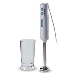 Ariete 601 Hand Blender Breakfast Frullatore ad Immersione 700W 2 Velocita' Lama in Acciaio Inox Gamba Removibile Bicchiere Trasparente Bianco