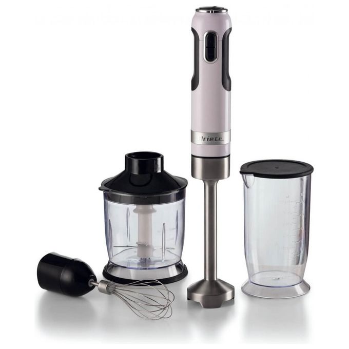 Ariete 602 moderna frullatore ad immersione in acciaio inox 1000 w 10 velocita` + turbo bicchiere 700 ml tritatutto e frusta con accessori bianco
