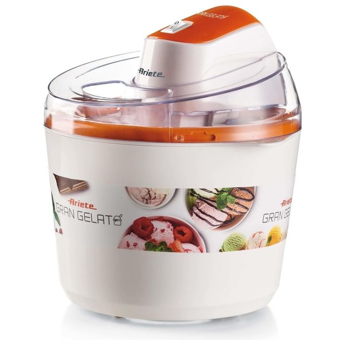 Ariete 642 Gran Gelato Macchina per fare Sorbetti e Gelati in 30 Minuti Cestello Refrigerante Doppio Isolamento Pulsante On/Off 1,5 Litri