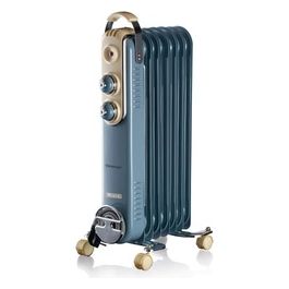 837 Radiatore a Olio Vintage 7 Elementi Riscaldanti 1500W Celeste