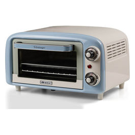 Forno Elettrico Vintage 3919 Celeste 10L 800W Doppio Vetro Grill Timer 60min