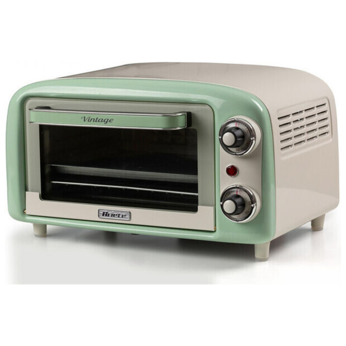 Ariete Forno Elettrico Vintage 3919 Verde 10L 800W Doppio Vetro Termostato 90-230°C