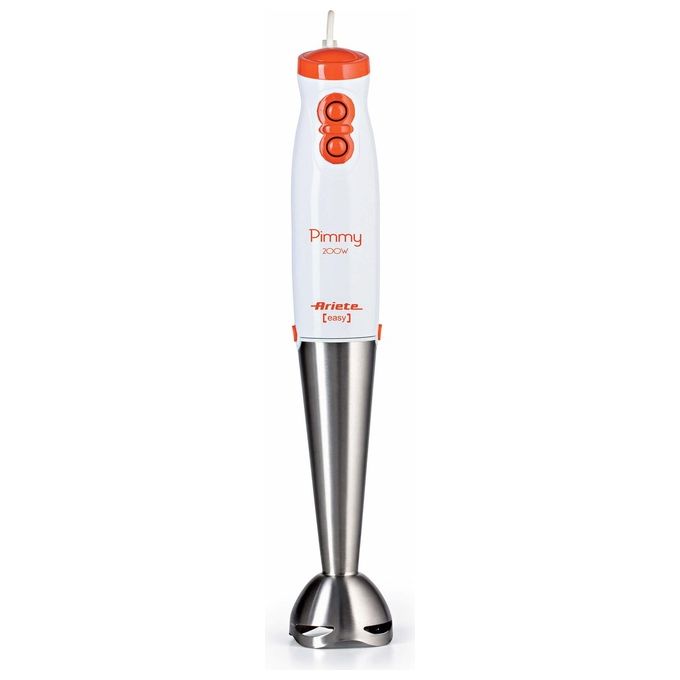 Image of Ariete 881 Pimmy 200 Frullatore ad immersione 200 watt, Gambo staccabile in acciaio inox Bianco-Arancio e Acciaio Inox