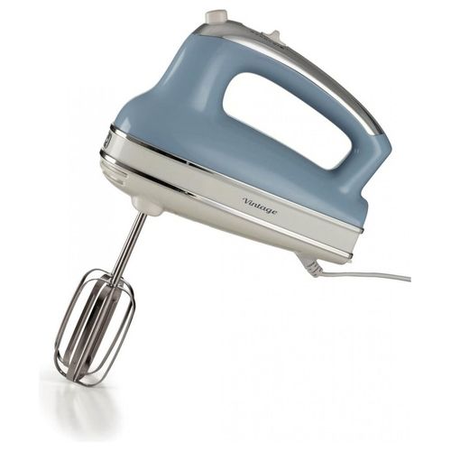 AR4805 Vintage Sbattitore Elettrico 450W 5 Velocità Turbo 2 Fruste Acciaio Inox colore Celeste