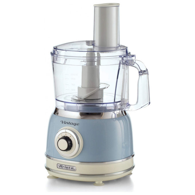 Ariete Linea Vintage 1781 Robot da cucina Vintage, 1000W, Capacità 2,1L (utilizzabile 1,2L), Per preparazione impasti, Celeste