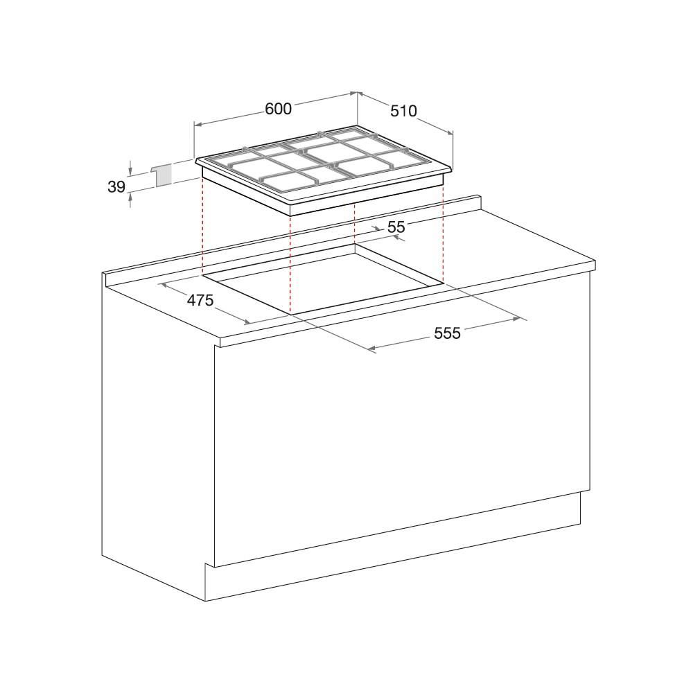 Hotpoint Ariston PCN 641 T/IX/HA Piano Cottura a Gas 4 Zone