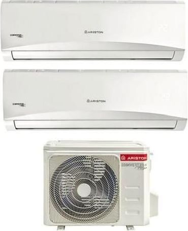 Ariston Thermo Condizionatore Fisso Dual Split Inverter Unita' esterna + 2 Unita' interne 9.000 + 12.000 Btu/h Classe energetica A++/A Gas R32 50XD0-O + 25UD0-I + 35UD0-I