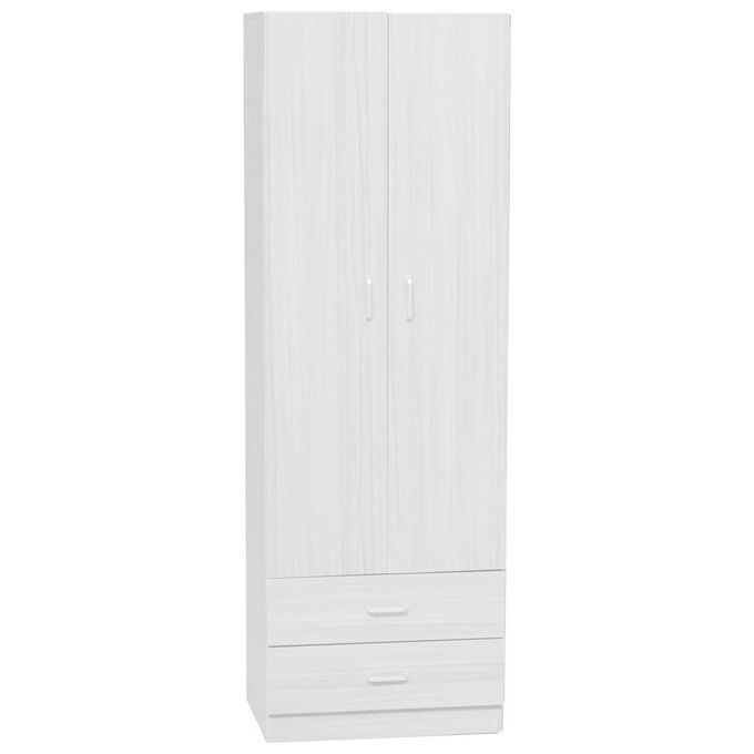 Armadio 2 ante e 2 cassetti 60X42X180 in mdf bianco