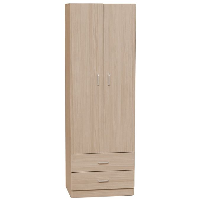 Armadio 2 ante e 2 cassetti 60X42X180 in mdf marrone