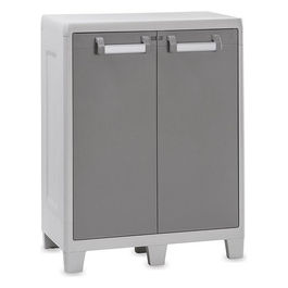 armadio basso urban xl esterno resina grigio tortora 78x49x101 cm 2 ripiani