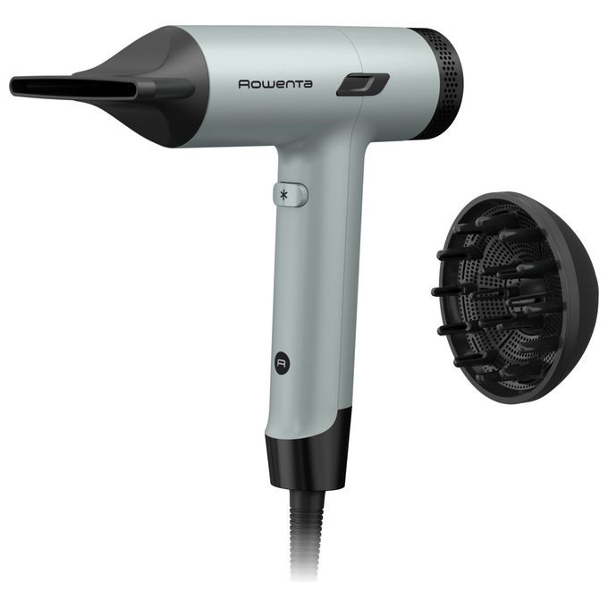 Rowenta HY7120E0 Tiny Asciugacapelli 1600 W Motore Digitale 3 Velocita' 3 Temperature Ionizzazione Getto Aria Fredda Diffusore Concentratore colore Nero Verde