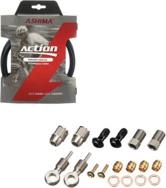 Ashima Cavo Idraulico Freno Bicicletta Formula 5.0/2.3Mm Nero Con Connettori