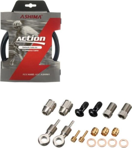 Ashima Cavo Idraulico Freno Bicicletta Magura 5.0/2.1Mm Nero Con Connettori