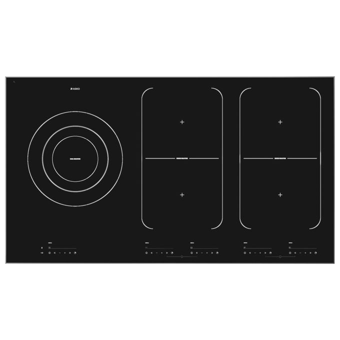 ASKO HI 1975 G Piano Cottura a Induzione 5 zone 2 zone Bridge 90 cm Glass Nero