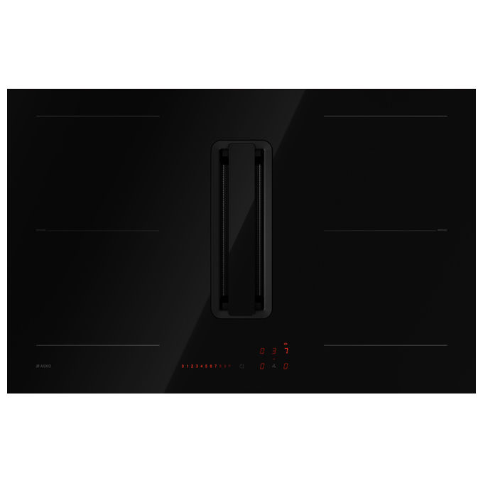 Asko Piano a Induzione con Cappa Integrata HIH3843FB1 80 cm Nero