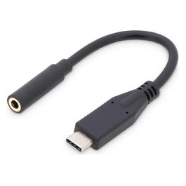 Adattatore Audio Usb Tipo-C/Jack 3,5mm M/F 0,2mt Nero