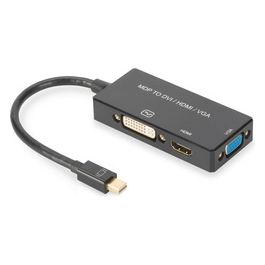 Assmann Adattatore Video 3 in 1 Connettore Mini DP Maschio a Hdmi Dvi e Vga