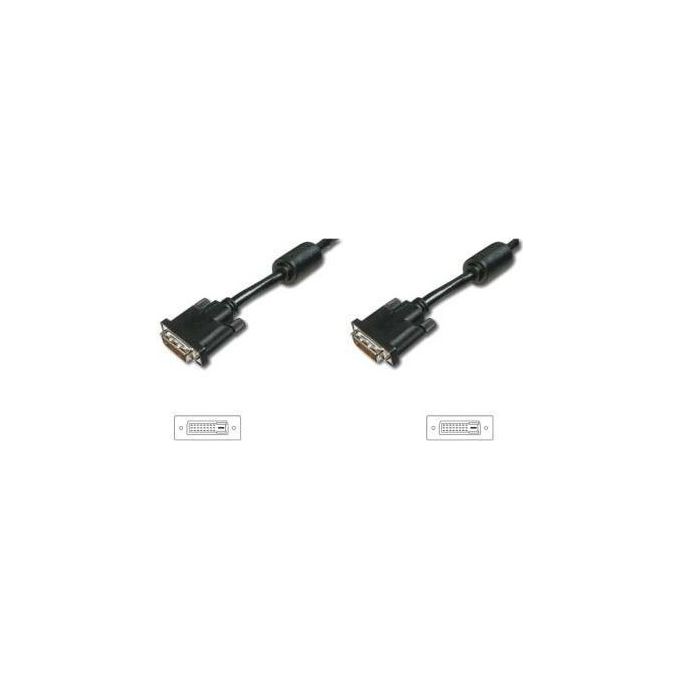 Assmann Electronic AK-320101-050-S Cavo Dvi 5mt DVI-D Nero, Nichel