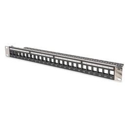 Assmann Electronic Patch Panel Modulare 24 Porte 1U Pannelli Logo Schermato per Moduli Keystone 19" Rack Nero