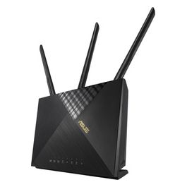 ASUS 4G-AX56 LTE Router 4G+ Cat.6 300Mbps Dual-Band WiFi 6, Velocità Dati fino a 1800Mbps, Porta Adattativa, Sicurezza Internet, Nero