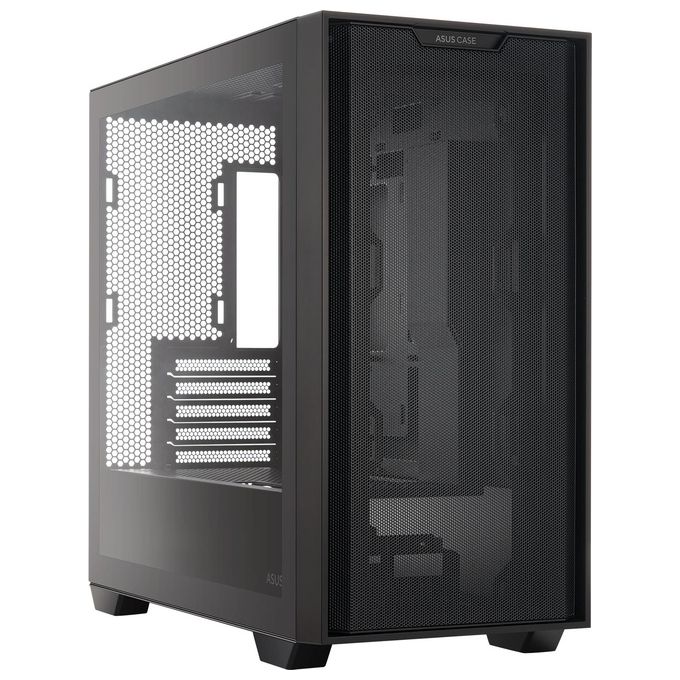 Asus A21 Case micro-ATX, Radiatori fino a 360 mm, Schede Grafiche fino a 380 mm, Raffreddamento efficace, Cable Management, Chassis Nero