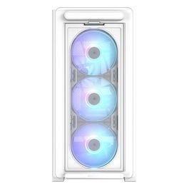 Case A23 PLUS TG ARGB White, Micro-ATX per Schede Madri, Supporto Radiatori 360mm, Schede Grafiche 380mm, 4 Ventole ARGB Incluse.
