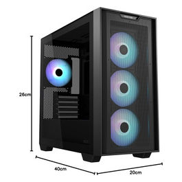 A31 Plus TG Case ATX Nero Vetro Temperato ARGB Radiatore 360mm Gaming PC