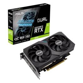 Dual NVIDIA GeForce RTX 3050 OC Edition Scheda Grafica, 8GB GDDR6, PCIe 4.0, HDMI 2.1, DisplayPort 1.4a, Due Ventole Axial-Tech, PSU Consigliata 550W, GPU Tweak II, Tecnologia 0dB, LHR, Nero