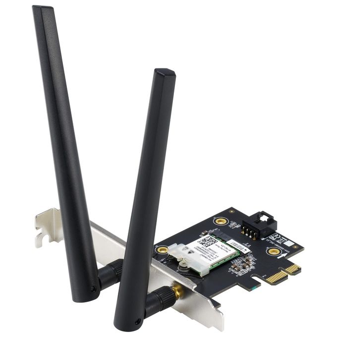 ASUS PCE-AX1800 Scheda di Rete Interna WiFi 6, 802.11 a-b-g-n-AC-AX, Bluetooth 5.2, Dual Band, 2 Antenne Esterne, Facile e Veloce Configurazione, Sicurezza di Rete WPA3, OFDMA e MU-Mimo, Nero