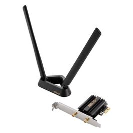 ASUS PCE-AXE59BT Adattatore WiFi 6E PCI-E con 2 Antenne Esterne e Base Magnetizzata, Supporta Banda 6GHz, 160MHz, Bluetooth 5.2, Sicurezza di Rete WPA3, OFDMA e MU-MIMO, Nero