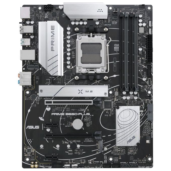ASUS PRIME B650-PLUS Scheda Madre mATX AMD B650 AM5 DDR5 4xPCI 4.0 Intel 2.5Gb Ethernet Realtek 7.1 2xM.2 4xSATA 6GB-s Aura Sync RGB Nero