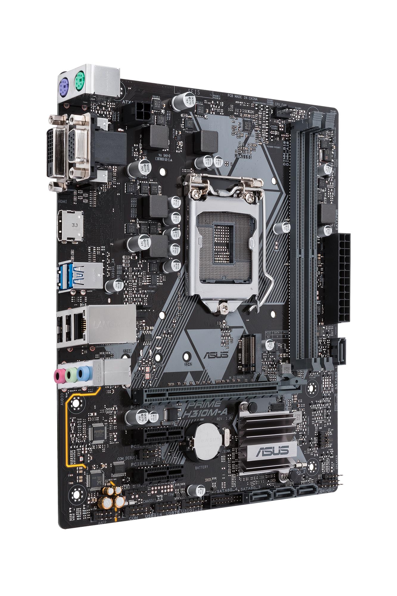 MicroATX Asus PRIME H310M-D Scheda Madre Chipset Intel H310 Supporto Processori Intel 8 Generazione LGA1151 Nero 