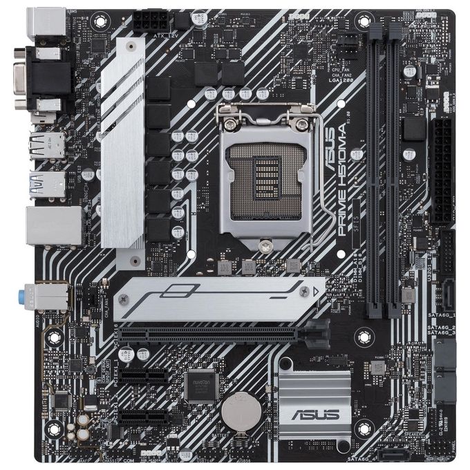 ASUS PRIME H510M-A, Scheda madre Intel H510 (LGA 1200) micro ATX con PCIe 4.0, slot M.2 da 32 Gbps, Lan Intel 1 Gb, DisplayPort, HDMI, D-Sub, USB 3.2 Gen 1 Type-A, AURA Sync