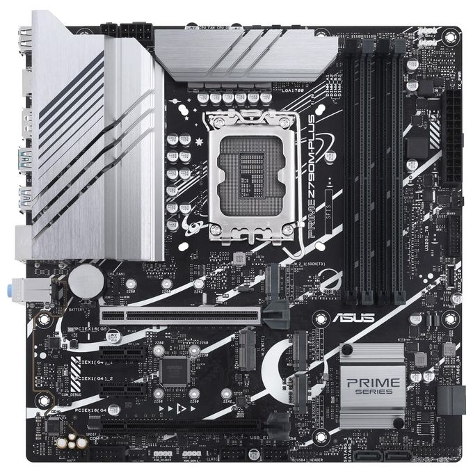 Asus Z790M-PLUS Scheda madre Intel Z790 LGA 1700 micro ATX, 3 slo M.2, DDR5, HDMI, USB 3.2 Gen 2 Type-C, Thunderbolt USB4, Aura Sync