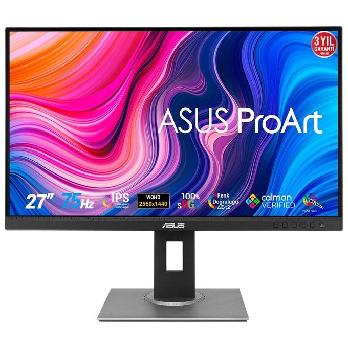 ASUS ProArt Display PA278QV Professional Monitor, 27'' IPS, WQHD (2560 x 1440), 100% sRGB, 100% Rec. 709, Calman Verified, ProArt Preset, ProArt Palette, Stand Ergonomico