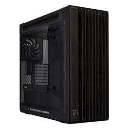 PROART PA602 Wood TG PWM BLACK Case Gaming E-ATX in Vetro Temperato Supporto per Dissipatore da 420 mm Ventole da 140 mm e 200 mm Rilevatore di Polvere IR Presa d'aria Laterale Nero