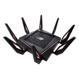 ASUS ROG Rapture GT-AX11000 Gaming Router Estendibile, Tri-band WiFi 6 (802.11ax) da 10 Gigabit e Processore Quad-Core, Porta da Gioco da 2,5G, Banda DFS, wtfast, QoS, AiProtection Pro