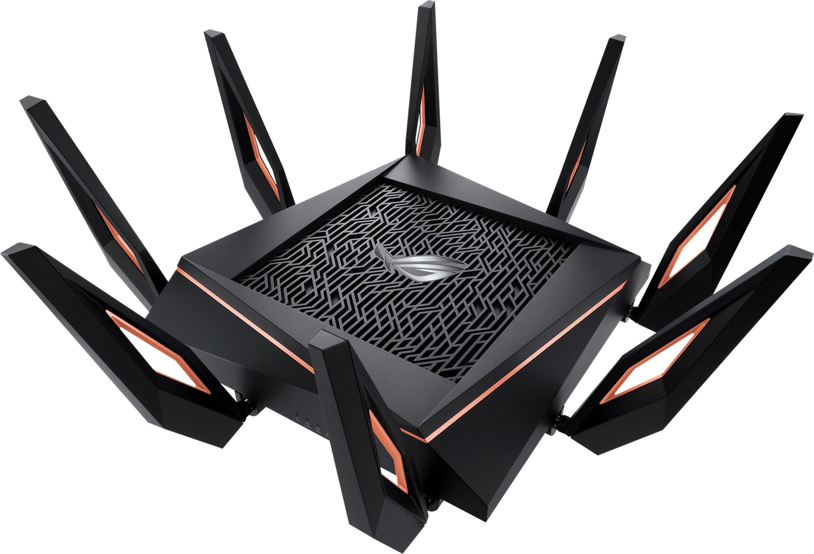 ASUS ROG Rapture GT-AX11000 Gaming Router, Tri-band WiFi 6 (802.11ax), Wi-Fi da 10 Gigabit e processore quad-core, porta da gioco da 2,5G, banda DFS, wtfast, QoS, AiMesh, AiProtection Pro,Nero