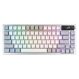 ROG Azoth Tastiera da Gaming Personalizzabile Wireless, 75 Tasti, Display OLED, Switch ROG NX Rossi Sostituibili, Stabilizzatori Tastiera, Copritasti PBT, Illuminazione RGB, Layout Italia, Bianco