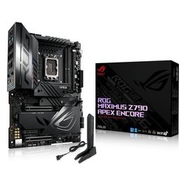ROG MAXIMUS Z790 APEX ENCORE Scheda madre Intel LGA 1700 ATX DDR5 Intel Wi-Fi 7 5 slot M.2 PCIe 5.0 NVMe SSD USB Type-C AI Overclocking Cooling II e Networking Aura Sync RGB