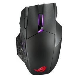 ASUS ROG Spatha X Mouse Gaming Dual-Mode (Wireless e USB-C), Sensore Ottico 19.000 DPI, 12 Tasti Programmabili, Socket Switch Push-Fit, ROG Micro Switch, Base di Ricarica Magnetica, ROG Paracord, Nero