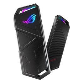 ASUS ROG Strix Arion case per SSD M.2, USB-C 3.2 Gen 2, Supporto M.2 PCIe NVME, Velocità di Trasferimento Fino a 10Gbps, Scocca in Alluminio, Facile Installazione, Aura Sync, Nero