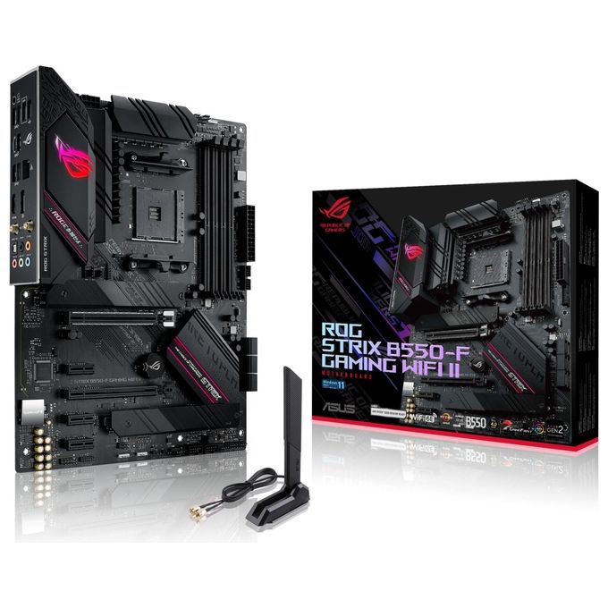 ASUS ROG Strix B550-F Gaming WiFi II Scheda Madre Gaming ATX, AMD B550, Socket AM4, DDR4, PCI 4.0, LAN Intel 2.5Gb, WiFi 6E (802.11ax), 2xM.2, 6xSATA 