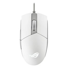 ASUS ROG Strix Impact II Moonlight White Mouse Gaming USB, Sensore Ottico 6.200 DPI, 5 Tasti Programmabili, Illuminazione RGB, Switch Intercambiabili, Leggero, Ambidestro, Bianco