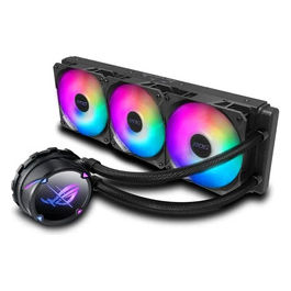 Asus ROG Strix LC II 360 ARGB Dispositivo di raffreddamento a liquido all-in-one, Cooler CPU, supporto Intel LGA 1700 e AMD AM4/TR4, 3 Ventole ROG RGB da 120 mm, Aura Sync, Nero