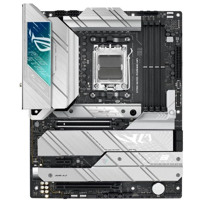 ASUS ROG STRIX X670E-A GAMING WIFI scheda madre AMD AM5 (Ryzen 7000, ATX, memoria DDR5, 4x M.2, USB 3.2 Gen 2x2, PCIe 5.0, Q-Release, M.2 Backplate, WiFi 6E, Aura Sync)