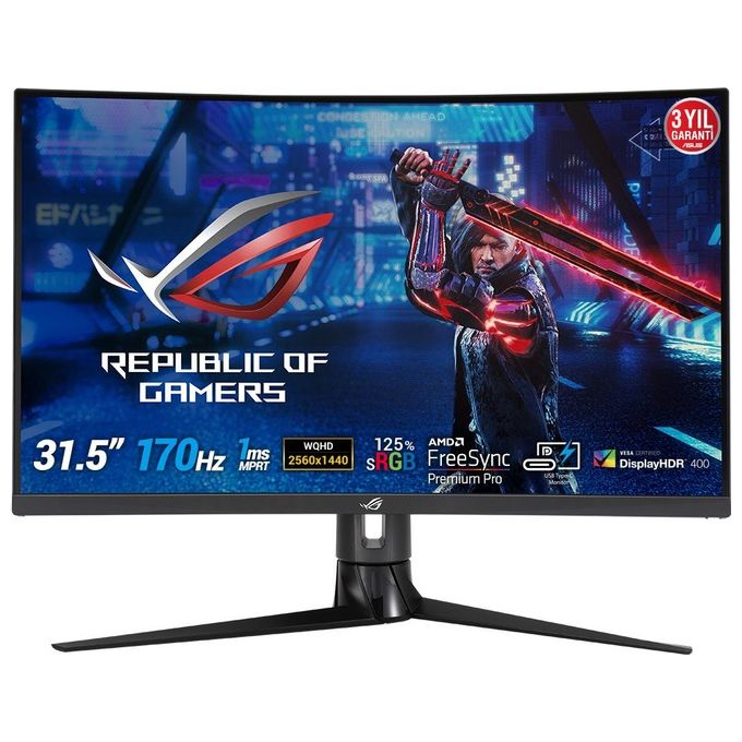 ASUS ROG Strix XG32VC Monitor Gaming Curvo - 31.5'' WQHD (2560 x 1440), 170Hz* , 1ms MPRT, Extreme Low Motion Blur Sync, 125% sRGB, FreeSync Premium P