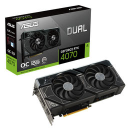 Asus NVIDIA GeForce RTX 4070 OC Edition Scheda Grafica 12 GB GDDR6X 192-bit 21 Gbps PCIE 4.0 GPU Tweak III DUAL-RTX4070-O12G