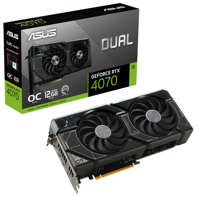 Asus NVIDIA GeForce RTX 4070 OC Edition Scheda Grafica 12 GB GDDR6X 192-bit 21 Gbps PCIE 4.0 GPU Tweak III DUAL-RTX4070-O12G